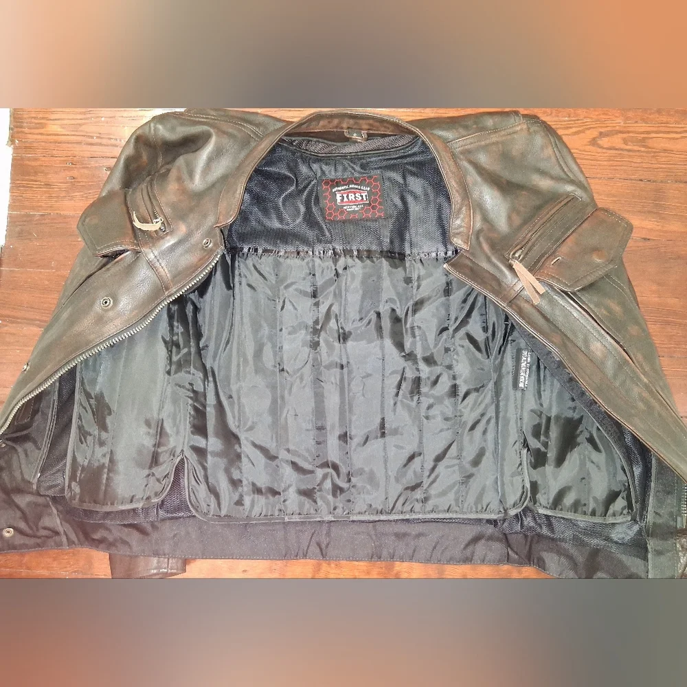 First Mfg Co FIM263 | Raider - Men's Motorcycle Leather Jacket NWT - Picture 4 of 12